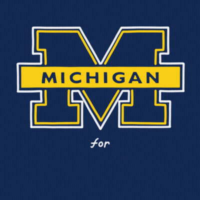 Michigan For Voting Rights Logo Blue Background GIF