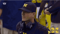Michigan Wolverines Coach Jim Regretful Look GIF