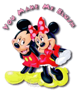 Mickey And Minnie Blushing Sticker
