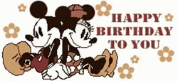 Mickey And Minnie Disney Happy Birthday GIF