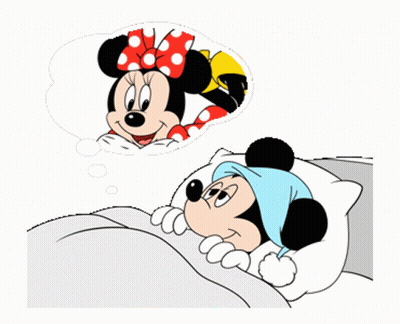 Mickey And Minnie Mouse Lying In Bed GIF