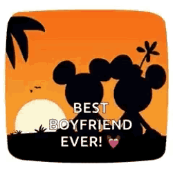Mickey And Minnie Sunset Couple GIF