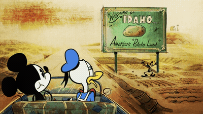 Mickey Mouse And Donald Duck In Car GIF