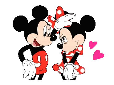 Mickey Mouse And Minnie Mouse Kissing Sticker