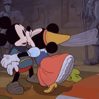 Mickey Mouse And Minnie Mouse Kissing GIF