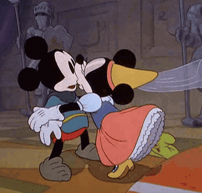 Mickey Mouse And Minnie Mouse Kissing GIF