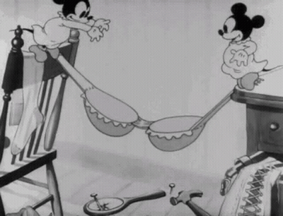 Mickey Mouse And Minnie Mouse Laying In Hammocks GIF