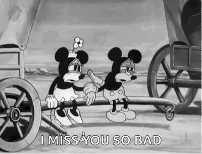 Mickey Mouse And Minnie Mouse On Wagon Pulled By Horse GIF