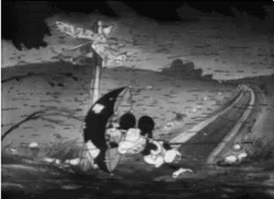 Mickey Mouse And Minnie Mouse Sitting On Crescent Moon GIF