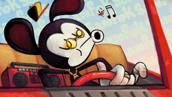 Mickey Mouse Animation Driving  GIF