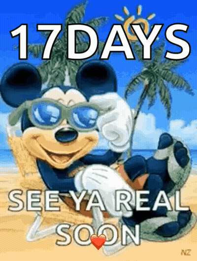 Mickey Mouse Beach 17 Days See Ya Real Soon GIF