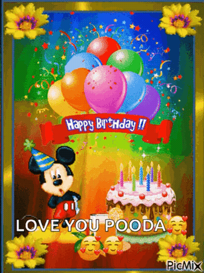 Mickey Mouse Birthday Card With Cake