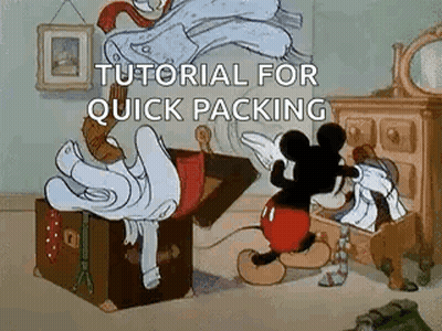 Mickey Mouse By Clothes Trunk With Quick Packing Tutorial GIF