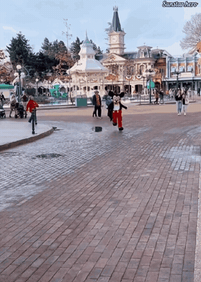 Mickey Mouse Costume Running GIF