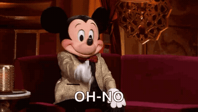 Mickey Mouse Covering Eyes Saying Oh No GIF