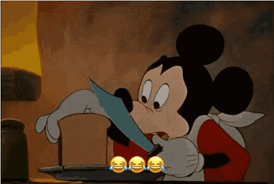 Mickey Mouse Cutting Toast GIF