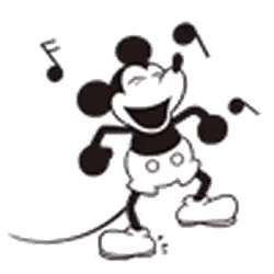 Mickey Mouse Dancing With Music Notes Sticker