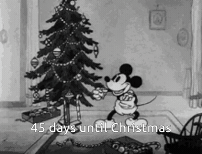 Mickey Mouse Decorating Christmas Tree 45 Days Until Christmas GIF