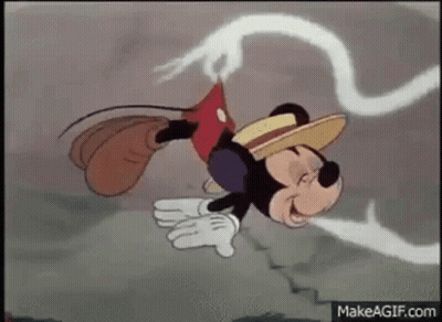 Mickey Mouse Doing Handstand In Hat And Gloves GIF