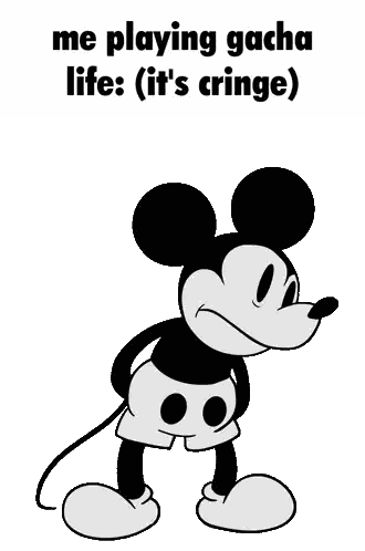 Mickey Mouse Drawing With Gacha Life Text Sticker