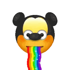 Mickey Mouse Emoji Rainbow Mouth Sticker
