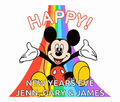 Mickey Mouse Happy New Years Eve Jenn Gary & James GIF