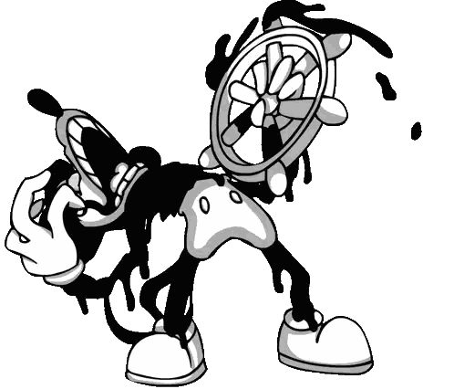 Mickey Mouse Holding Steering Wheel Sticker