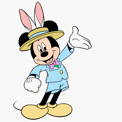 Mickey Mouse In Bunny Ears And Blue Suit GIF