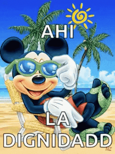 Mickey Mouse in Sunglasses on Beach Chair