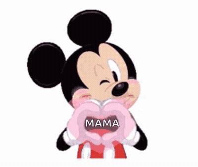 Mickey Mouse Making Heart Shape Saying Mama GIF