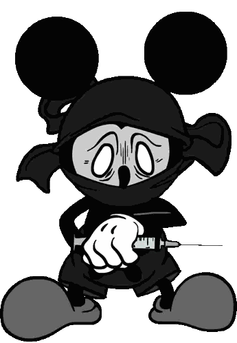 Mickey Mouse Ninja Holding Syringe Sticker