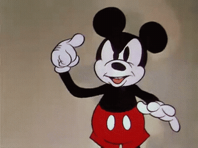 Mickey Mouse Pointing Up In Cartoon GIF