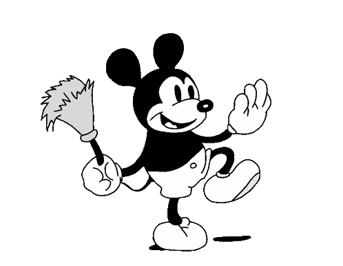 Mickey Mouse Running With Brush Sticker