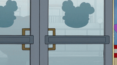 Mickey Mouse Silhouette On Door GIF