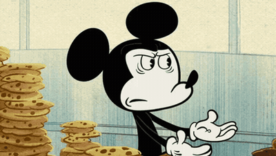 Mickey Mouse Standing Next To Pancakes GIF