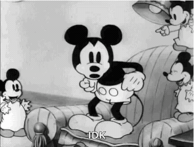 Mickey Mouse Standing On Chair Black And White GIF