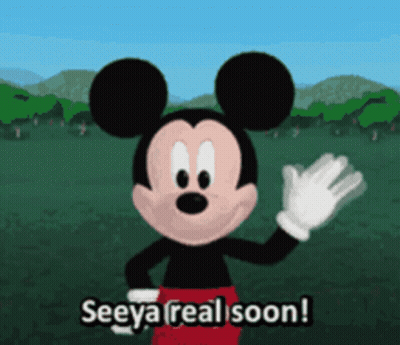 Mickey Mouse Waving Saying Seeya Real Soon GIF