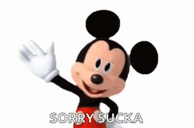 Mickey Mouse Waving Sorry Sucka GIF