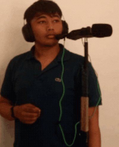 Microphone Surrounded By Fire And Water Saying Fire Music GIF