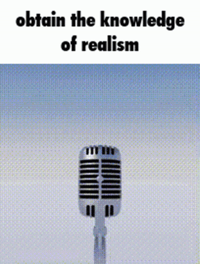 Microphone With Text Obtain The Knowledge Of Realism GIF