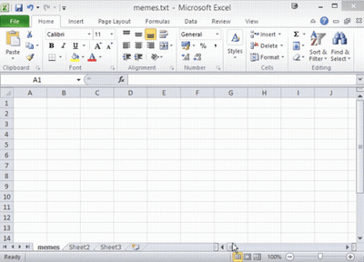 Microsoft Excel Spreadsheet Opened To Blank Page GIF