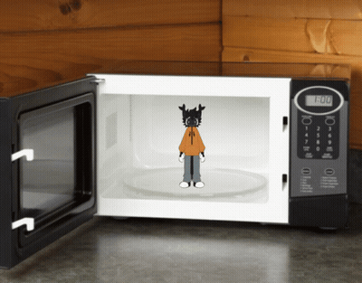 Microwave Displaying 1:00 GIF