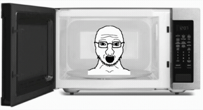 Microwave With Man With Glasses Sticker GIF