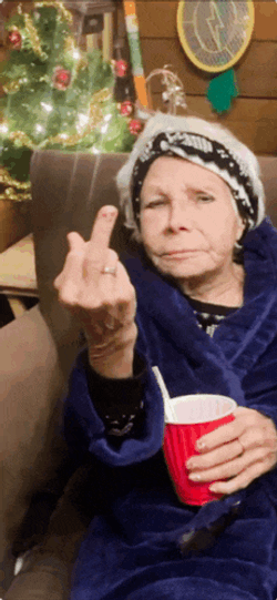 Middle Finger Grandma Meme GIF