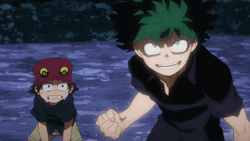 Midoriya's Electric Hand GIF