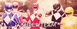 Mighty Morphin Power Rangers Super Team Work GIF