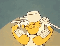 Mighty Popeye Muscle Ring Bell GIF
