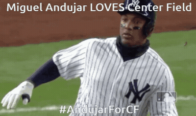 Miguel Andujar Playing Center Field GIF