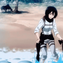 Mikasa At The Beach GIF