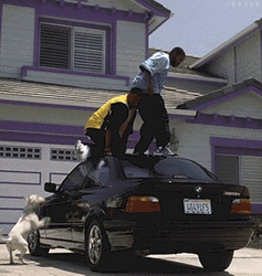 Mike Epps On Top Of A Car GIF
